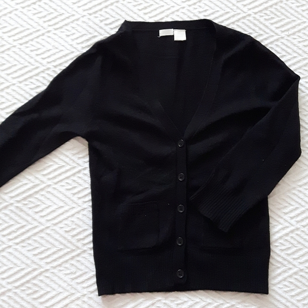 SIBLINGS- Girls Super Soft Black Cardigan with double pockets- M- rare